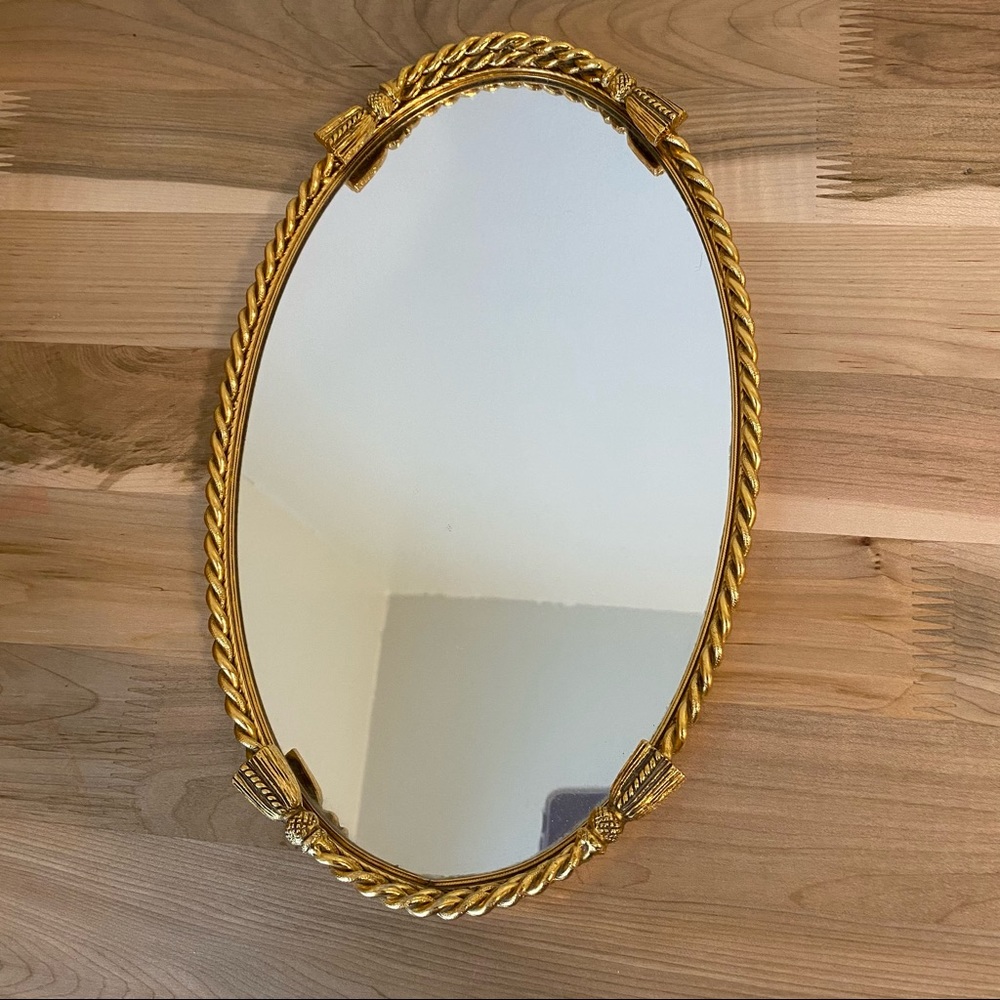 Vintage brass mirror
